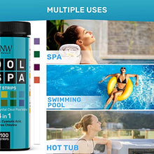 Carica l'immagine nel visualizzatore di Gallery, Kit Test Piscina pH e Cloro JNW Direct - 7 in 1 Strisce Test Piscina per Risultati Precisi e Accurati - Test per Piscina Cloro e pH e Bromo con Ebook - 100 Pezzi