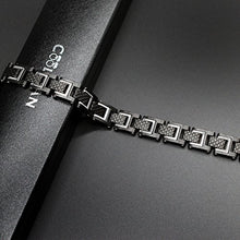 Carica l'immagine nel visualizzatore di Gallery, COOLMAN - Bracciale da uomo, Braccialetto in acciaio Argento + Nero - Ilgrandebazar
