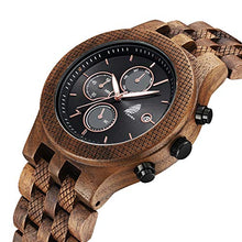 Carica l'immagine nel visualizzatore di Gallery, Orologio da Uomo in Legno, CZOKA Pterocarpus soyauxii Black Walnut - Ilgrandebazar