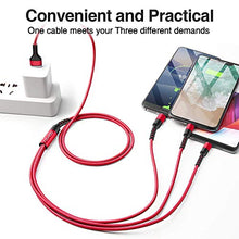 Carica l'immagine nel visualizzatore di Gallery, RAVIAD Multi Cavo di Ricarica, 3 in 1 USB Micro Tipo C Rosso
