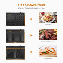 Carica l'immagine nel visualizzatore di Gallery, OSTBA Tostiera Sandwich Maker, piastre per panini 3 in 1, Cool Touch Waffles...
