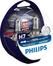 Carica l'immagine nel visualizzatore di Gallery, Philips 12972RVS2 Racing Vision +150% Lampadina Fari Auto, H7, Twin box
