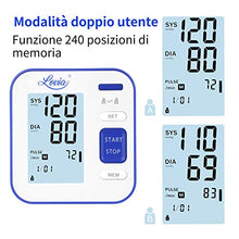 Carica l'immagine nel visualizzatore di Gallery, Misuratore Pressione Sanguigna da Braccio, Lovia Sfigmomanometro Elettronico...