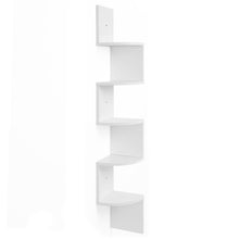 Carica l'immagine nel visualizzatore di Gallery, VASAGLE Scaffale Angolare a Parete con 5 Ripiani, Mobile di Legno per Bianco - Ilgrandebazar