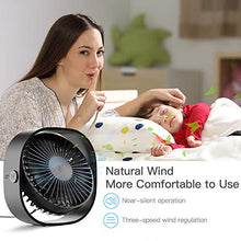 Carica l'immagine nel visualizzatore di Gallery, RATEL USB Ventilatore da Scrivania, 12,5 cm Mini Tavolo Nero