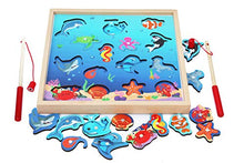 Carica l'immagine nel visualizzatore di Gallery, TOWO Gioco da Pesca in Legno Magnetico – include 15 Sagome con... - Ilgrandebazar