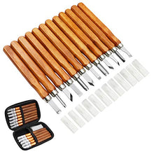 Carica l'immagine nel visualizzatore di Gallery, MAIKEHIGH 14Pcs Kit di strumenti per intaglio del legno - Scalpelli 14pcs - Ilgrandebazar