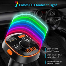 Carica l'immagine nel visualizzatore di Gallery, Zealife Bovon Trasmettitore Bluetooth per Auto, 7 Colori Controluce con Modalità...