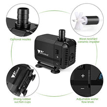 Carica l'immagine nel visualizzatore di Gallery, Amzdeal Mini Pompa Acqua Sommergibile Ultra-Silenzioso 15W 1500L/H - Ilgrandebazar