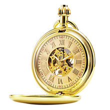 Carica l'immagine nel visualizzatore di Gallery, TREEWETO Orologio da tasca unisex con catena, analogico, Golden057 - Ilgrandebazar