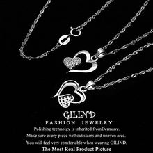 Carica l'immagine nel visualizzatore di Gallery, Gilind Collana Argento 925 Cuore e orecchini set per le donne + Double Heart - Ilgrandebazar