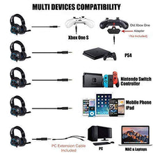 Carica l'immagine nel visualizzatore di Gallery, NUBWO - Cuffie Stereo per PS4, Xbox One, con Cavo e Stereo-3.5mm, Blue