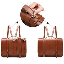 Carica l'immagine nel visualizzatore di Gallery, ECOSUSI Borsa Messenger a Tracolla Vintage Zaini Casual Donna Marrone1