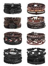 Carica l'immagine nel visualizzatore di Gallery, BESTEEL 28PCS Intrecciato Bracciali Pelle da Uomo Donna Punk Multilivello... - Ilgrandebazar