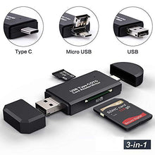 Carica l'immagine nel visualizzatore di Gallery, Hoonyer Lettore di Schede 3 in 1 Memoria SD/Micro SD e USB 2.0(3 1)