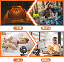 Carica l'immagine nel visualizzatore di Gallery, COMLIFE Ventilatore Portatile da Campeggio con Luce LED, 3 velocità,...