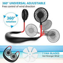 Carica l'immagine nel visualizzatore di Gallery, Ventilatore Portatile,Ventilatore Indossabile da Collo Ricaricabile Mini Nero