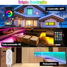 Carica l'immagine nel visualizzatore di Gallery, Striscia LED 15M Bluetooth 5050 SMD RGB,AWANFI Nastri Led 15m