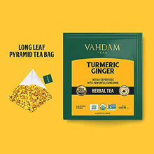 Carica l'immagine nel visualizzatore di Gallery, VAHDAM, Biologico Tè alle Erbe con Curcuma e Zenzero | 30 Bustine | Due...