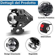 Carica l'immagine nel visualizzatore di Gallery, Ventdest Fari Moto, 2 * U5 Cree LED Faretti Frontali, 3000LM 6500K...