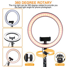 Carica l'immagine nel visualizzatore di Gallery, Powstro Lampada selfie LED da 10,2 pollici,Flash ad anello con treppiede a...