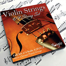 Carica l'immagine nel visualizzatore di Gallery, Adagio Pro - Set di corde per violino argento, classiche 4/4, con gancini... - Ilgrandebazar