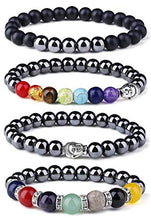 Carica l'immagine nel visualizzatore di Gallery, Milacolato Bracciale in Ematite Chakra da 4 Paia Terapia Magnetica di... - Ilgrandebazar
