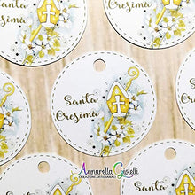 Carica l'immagine nel visualizzatore di Gallery, 50 pezzi, Bigliettini Santa Cresima Stampati per bomboniera, 3 centimetri,... - Ilgrandebazar