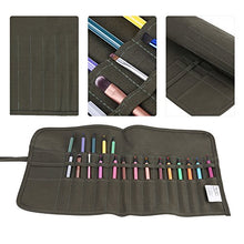 Carica l'immagine nel visualizzatore di Gallery, Astuccio per pennelli con 30 scomparti, in tela, arrotolabile, portatile, di...