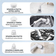 Carica l'immagine nel visualizzatore di Gallery, Homitt Spazzola per Pulizia,Spin Scrubber con 4 testine Regolabili e Bianco - Ilgrandebazar
