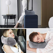 Carica l'immagine nel visualizzatore di Gallery, Fylina - Cuscino da viaggio in memory foam, con custodia, mascherina Grigio