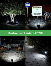 Carica l'immagine nel visualizzatore di Gallery, LITOM 12 LED Luci Solari da Esterno, IP67 Faretti a Paesaggio 2 pezzi