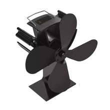 Carica l'immagine nel visualizzatore di Gallery, Ventilatore per camini a legna - Ventola stufa a 4 pale, con Nero