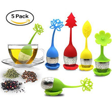 Carica l'immagine nel visualizzatore di Gallery, Infusore per tè con vassoio incluso set di 5, Blue / Red / Yellow / Green - Ilgrandebazar