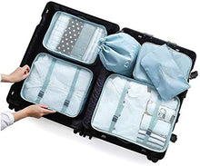 Carica l'immagine nel visualizzatore di Gallery, DIMJ - Organizer per valigia, cubici, da viaggio, set di 8, sacchetti Blu 1