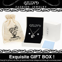 Carica l'immagine nel visualizzatore di Gallery, Gilind Collana Argento 925 Cuore e orecchini set per le donne + Double Heart - Ilgrandebazar