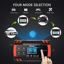 Carica l'immagine nel visualizzatore di Gallery, Directtyteam Caricabatterie per Auto Caricabatteria Moto 8A Rosso nero