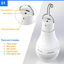 Carica l'immagine nel visualizzatore di Gallery, Lampadina a LED ad energia solare, Konesky lampada a sospensione telecomando