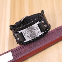 Carica l'immagine nel visualizzatore di Gallery, TEAMER vintage amuleto occhio di Horus Leather Antique Silver,black - Ilgrandebazar