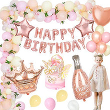 Carica l'immagine nel visualizzatore di Gallery, MMTX Palloncini Compleanno Oro Rosa, Decorazioni per Feste, Happy...