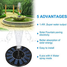 Carica l'immagine nel visualizzatore di Gallery, LIUMY Solare Fontana Pompa，1.4W Pompe Laghetto Acqua con 4 Effetti |...