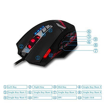 Carica l'immagine nel visualizzatore di Gallery, ZELOTES Mouse da gioco 12 Pulsanti Programmabili LED USB Ottico...