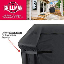 Carica l'immagine nel visualizzatore di Gallery, Grillman Premium BBQ Grill, Resistente Copertura per Barbecue Weber, Brinkmann, Char Broil, ECC. Resistente agli Strappi, ai Raggi UV e all'Acqua, 147 cm, Nero