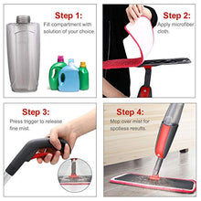 Carica l'immagine nel visualizzatore di Gallery, Tencoz Lavapavimenti a Spruzzo, Spray Mop Mocio con 3 Panni in 1.7, Rosso