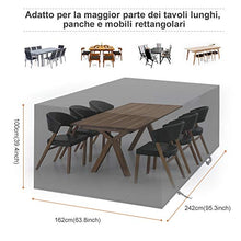 Carica l'immagine nel visualizzatore di Gallery, YISSVIC Copertura Tavolo Giardino Esterno 242×162×100cm