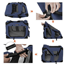 Carica l'immagine nel visualizzatore di Gallery, FEANDREA Gabbia Pieghevole Portatile Borsa per Cane 70 x 52 x 52 cm, blu
