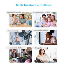 Carica l'immagine nel visualizzatore di Gallery, Webcam 1080P per pc con Microfono, web camera microfono riduzione del...