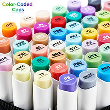 Carica l'immagine nel visualizzatore di Gallery, Ohuhu - Set di 48 pennarelli colorati con punta doppia, pennello e 48 Colorés