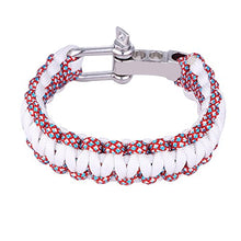 Carica l'immagine nel visualizzatore di Gallery, DonDon Bracciale Uomo Survival Outdoor in Nylon Bianco Multicolore Ii