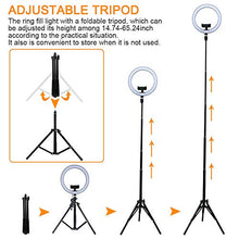 Carica l'immagine nel visualizzatore di Gallery, Powstro Lampada selfie LED da 10,2 pollici,Flash ad anello con treppiede a...